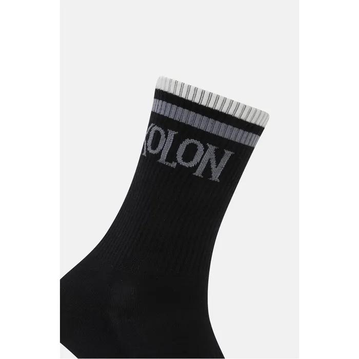 Unisex Retro Crew Socks QELAX26401BLK