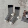 Women's Autumn and Winter Thick Style Warm Contrast Color Striped Wool Long Stack Socks