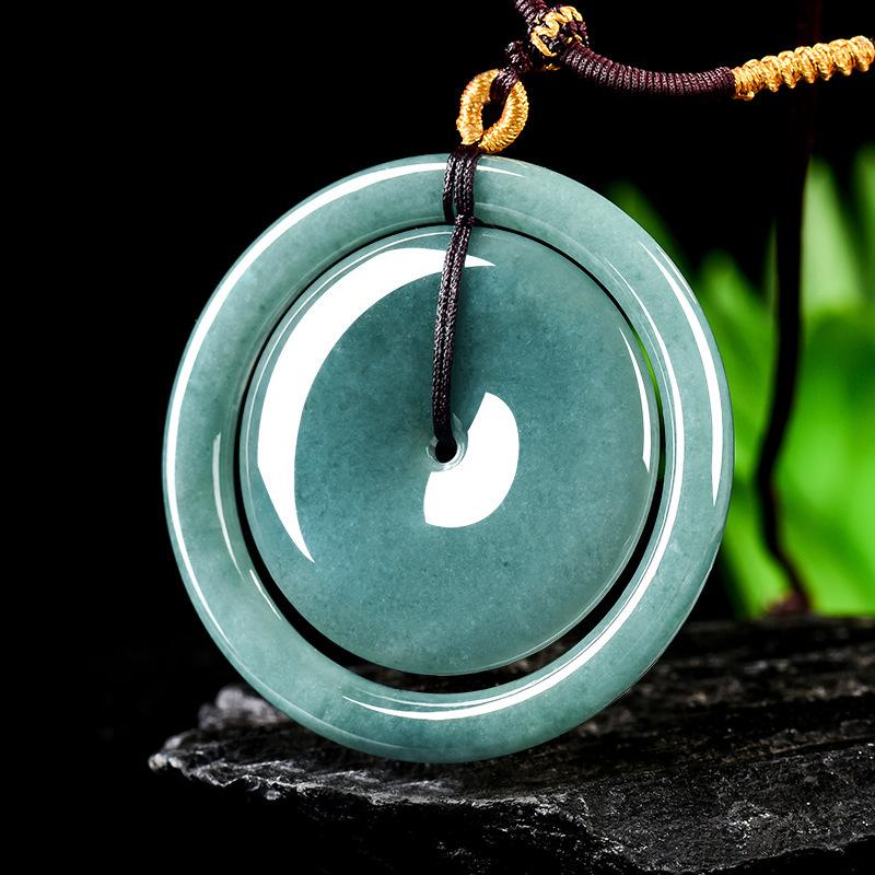 Натуральный синий нефрит высшей категории, подвеска-шарм «Мать и ребенок» - Унисекс