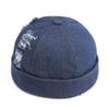 Denim Brimless Hat Dome Bucket Cap Vintage Melon Docker Cap  Unisex