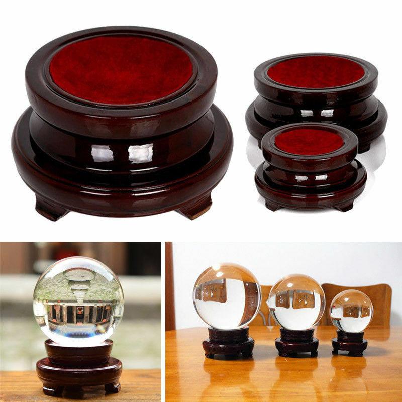 Support de Présentation Élégant en Bois Vintage Support de Base Pour Boule de Cristal Sphère Globe Décoratif
