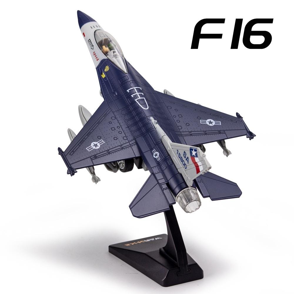 RUM1:60 Scale F16 Alloy Fighter Model Light & Sound effect Toys for Boys baby toys birthday gift toys kids toys car model car Boys toys model