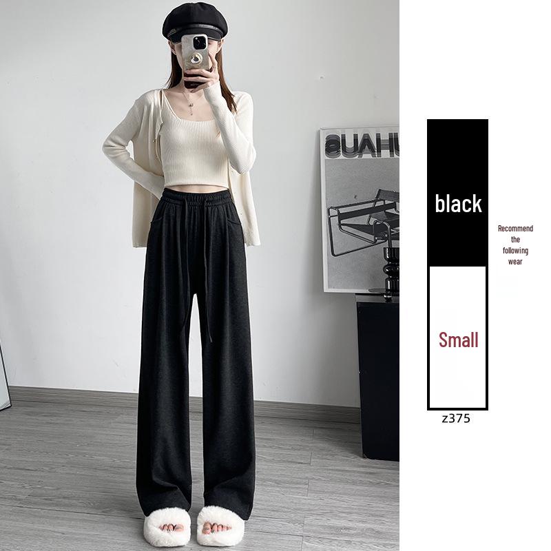 

Ленивые 2025 Брюки с высокой посадкой, зауженные, на флисовой подкладке, с широкими штанинами, повседневные XL (126-145 jin)