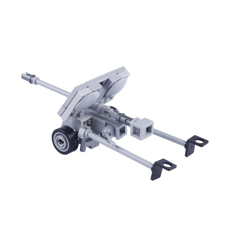 Military Scene Soldier Figure Weapon Anti-Tank Gun Artillery Small Particle Building Block Toy