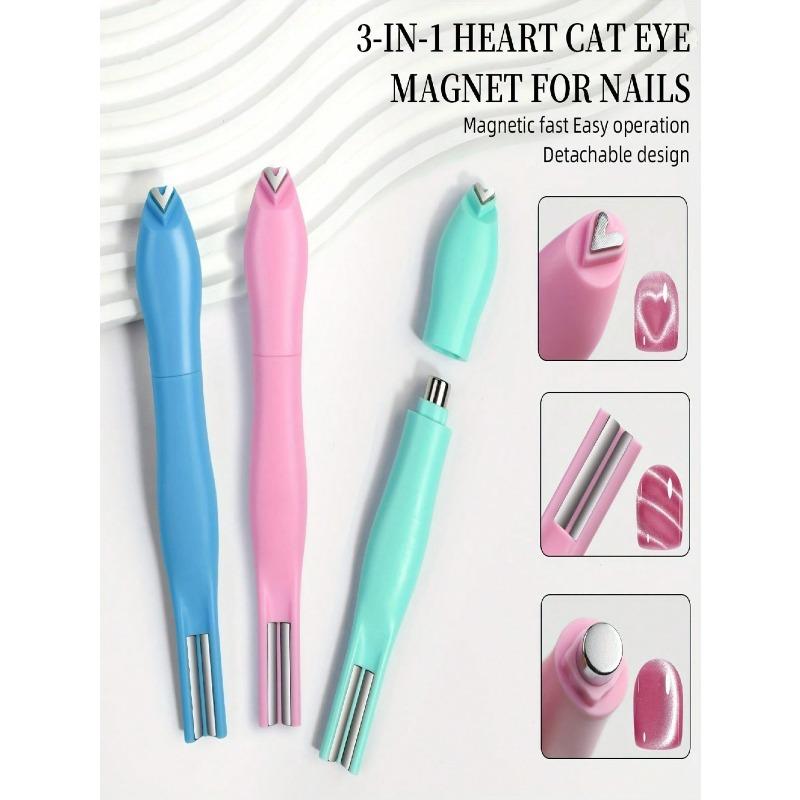 Magnete per Unghie Testa di Serpente 3-in-1, Strumento Staccabile per Smalto Gel Occhio di Gatto, Uso Professionale e Domestico, Design a Forma di Cuore, Strumento Magnetico per Unghie Occhio di Gatto