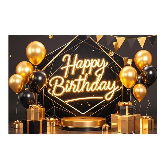 Happy Birthday Banner Hintergrund, Party Foto Hintergrundtuch für Feier, Girlande Flaggen Dekoration für Kinder Frauen, Happy Birthday Zubehör