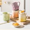 Gradient Ceramic Mug for Girls - Anti-Scald Underglaze Design, Perfect for Coffee or Breakfast