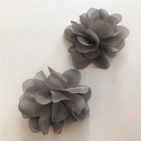 20pcs DIY Chiffon Flowers Mesh Floral Craft for Wedding Dress Hat Material Decor