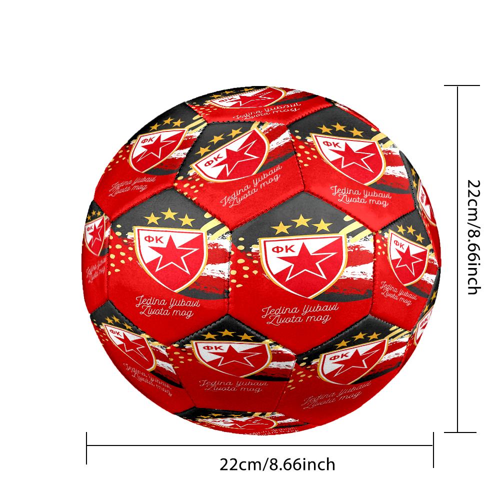 Crvena Zvezda Size 5 Soccer Ball,Indoor/Outdoor Suitable for Training Matches Tournaments Practice Games Perfect Gift for Fan