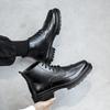 High Top Black Brogues Classic Retro Style Comfy Breathable Chelsea Boots Men Autumn Boots Fashion Shoes Men Winter Plush Warm