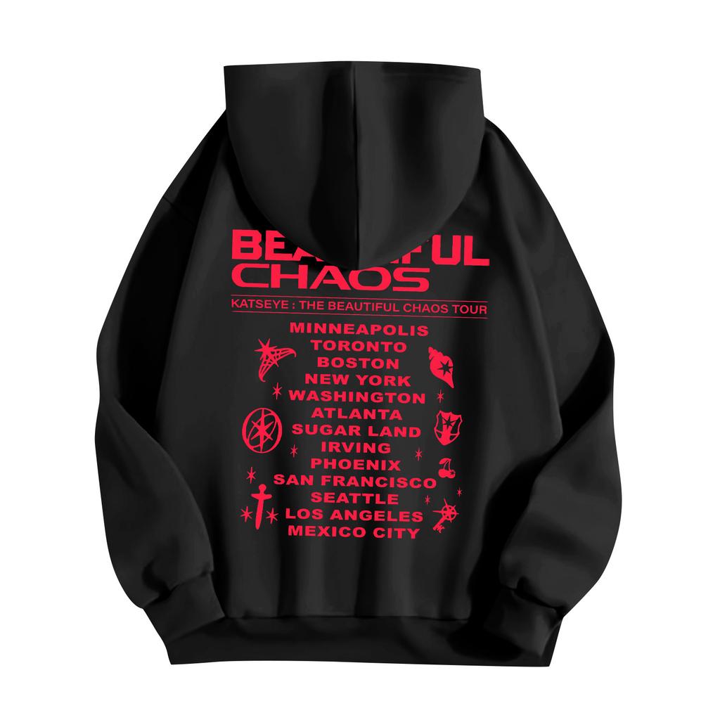 Unisex Fashion Lightweight Long Sleeve Pullover With Pockets Printed Hoodie