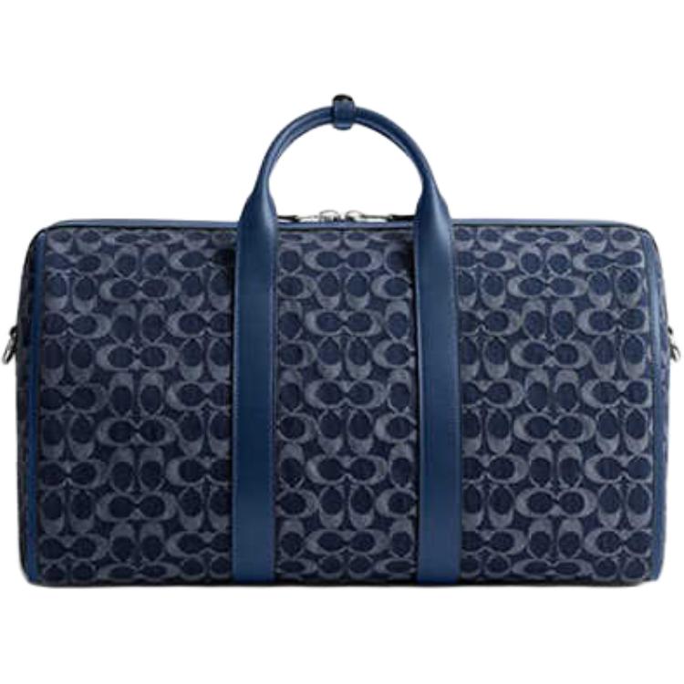 Coach Gotham 45 Classic Logo Print Fabric Shoulder Crossbody Travel Bag Men Bags Dark-Blue CAS28-DEB
