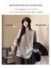 Solid Color Textured Long-Sleeve Women's Base Layer Shirt - Korean Style, Loose Fit for Spring/Autumn