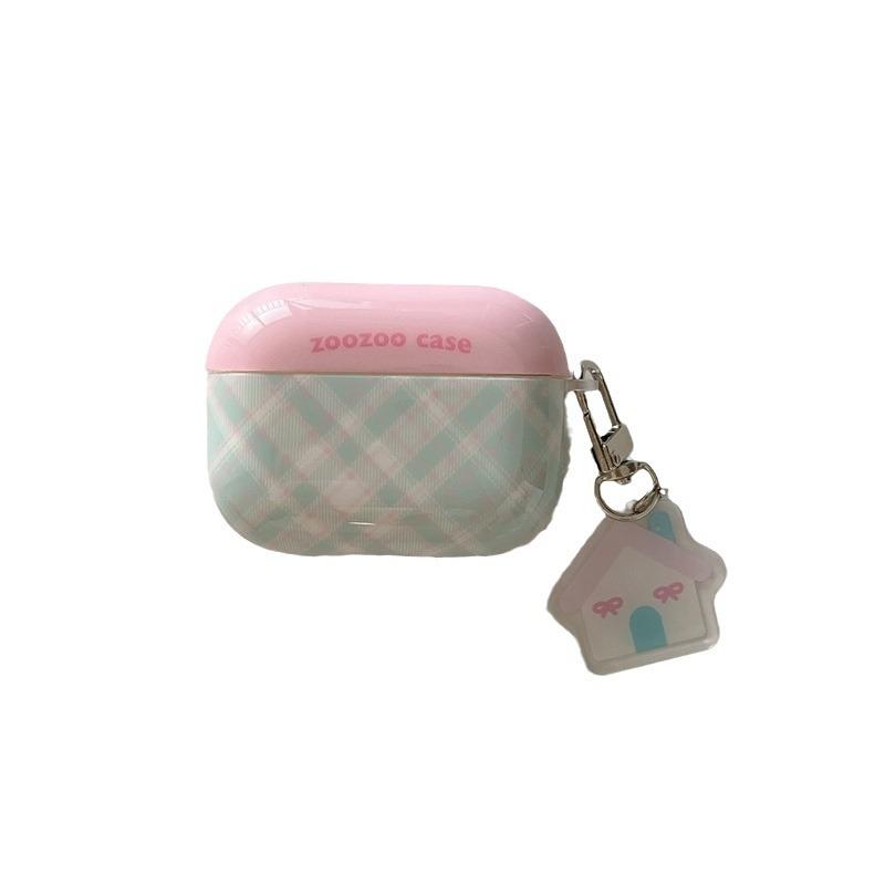 Korean contrasting color plaid AirpodsPro1 earphone case for Apple 1/1/1 generation wireless Bluetooth protective case female