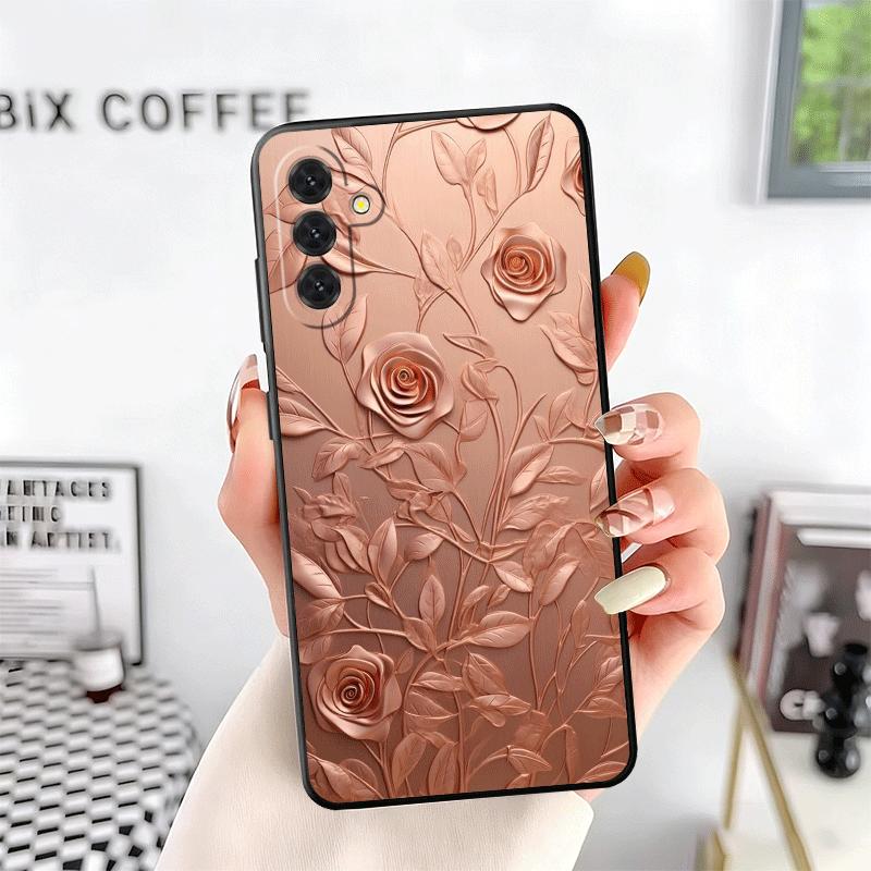 Beautiful Rose Gold Art Soft Phone Case for Samsung A17 A37 A57 A16 A26 A36 A56 A15 A25 A35 A55 A14 A24 A34 A54 A13 A23 A33 A53