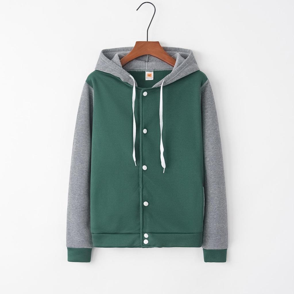 Kadınlar İçin Cepli ve Uzun Kollu Avrupa ve Amerikan Tarzı Kapüşonlu Çıtçıtlı Sweatshirt