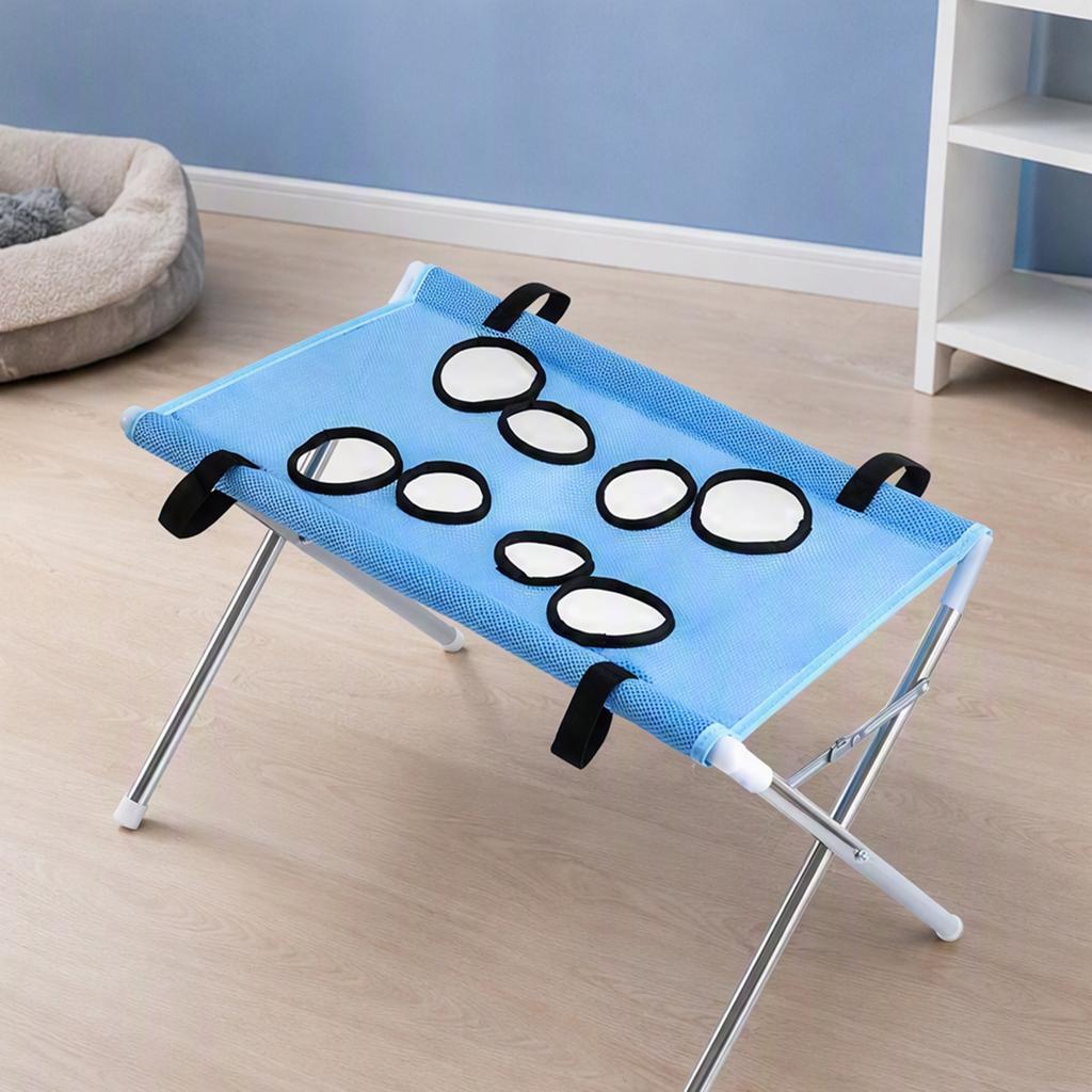 Foldable Pet Grooming Table Secure Strap Breathable Hanging Harness with Eight Holes for Picking Ears Nail Clipping Home