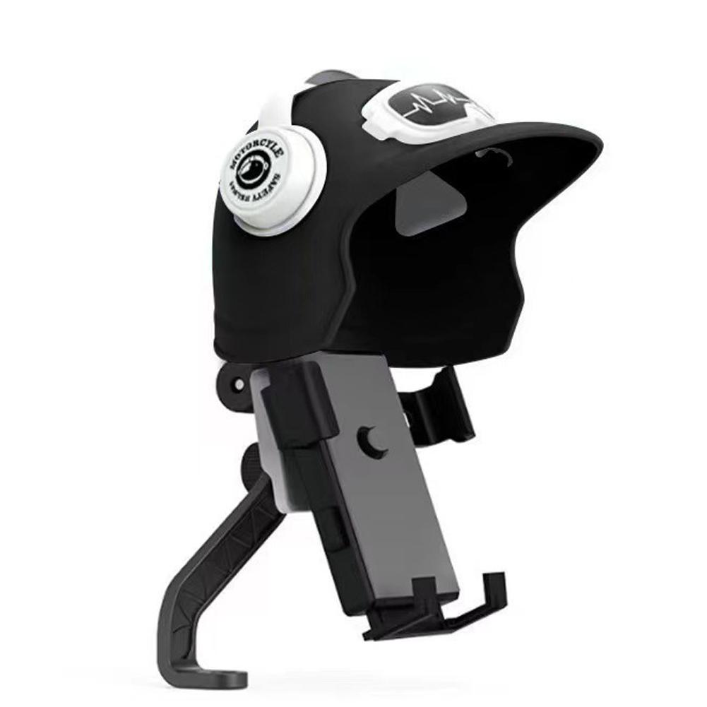 Waterproof Helmet Style Motorcycle Mobile Phone Holder with Sunshade for Electric Bicycle Small Rider Navigation Mount