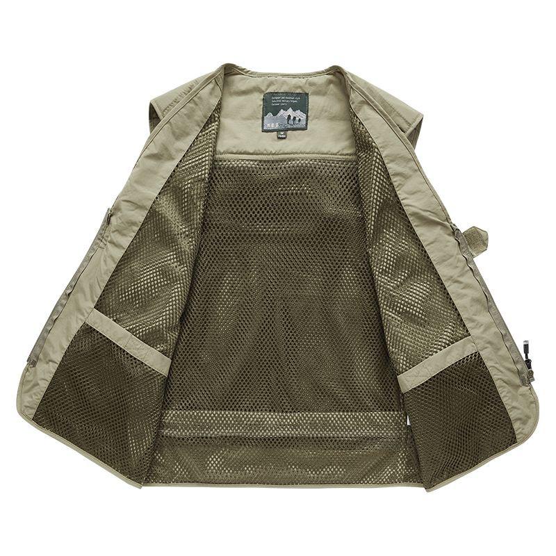 Men's Multi-Pocket Mesh Vest for Outdoor Photography and Fishing