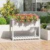 VidaXL Planter with Shelf White 111.5x54x81 Cm Solid Pine Wood 823788