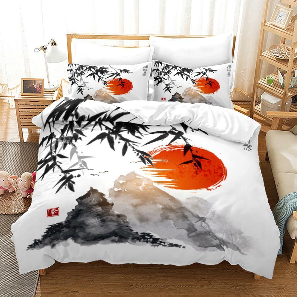 Ink Painting Doona Quilt Duvet Cover Set Pillowcase Single Double Queen Size Bed