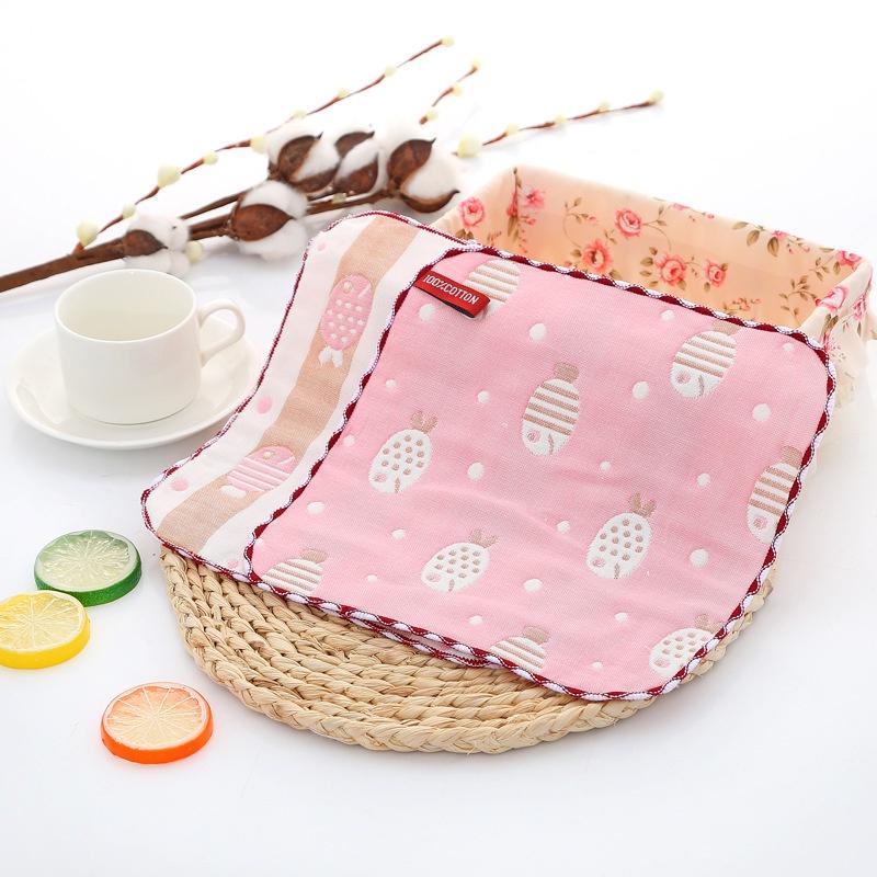 25 x 25 cm, quadratisches Handtuch aus reiner Baumwolle, 6-lagiges kleines Handtuch, Kindergarten-Wischtuch, Gaze-Taschentuch, kleines quadratisches Handtuch aus Baumwolle, Speicheltuch