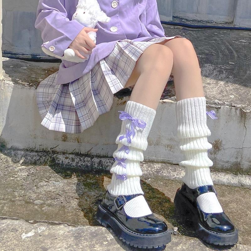 Cross Strap Japanese Cute JK Socks Warm Legs Socks Lolita Stacking Socks Women's Winter