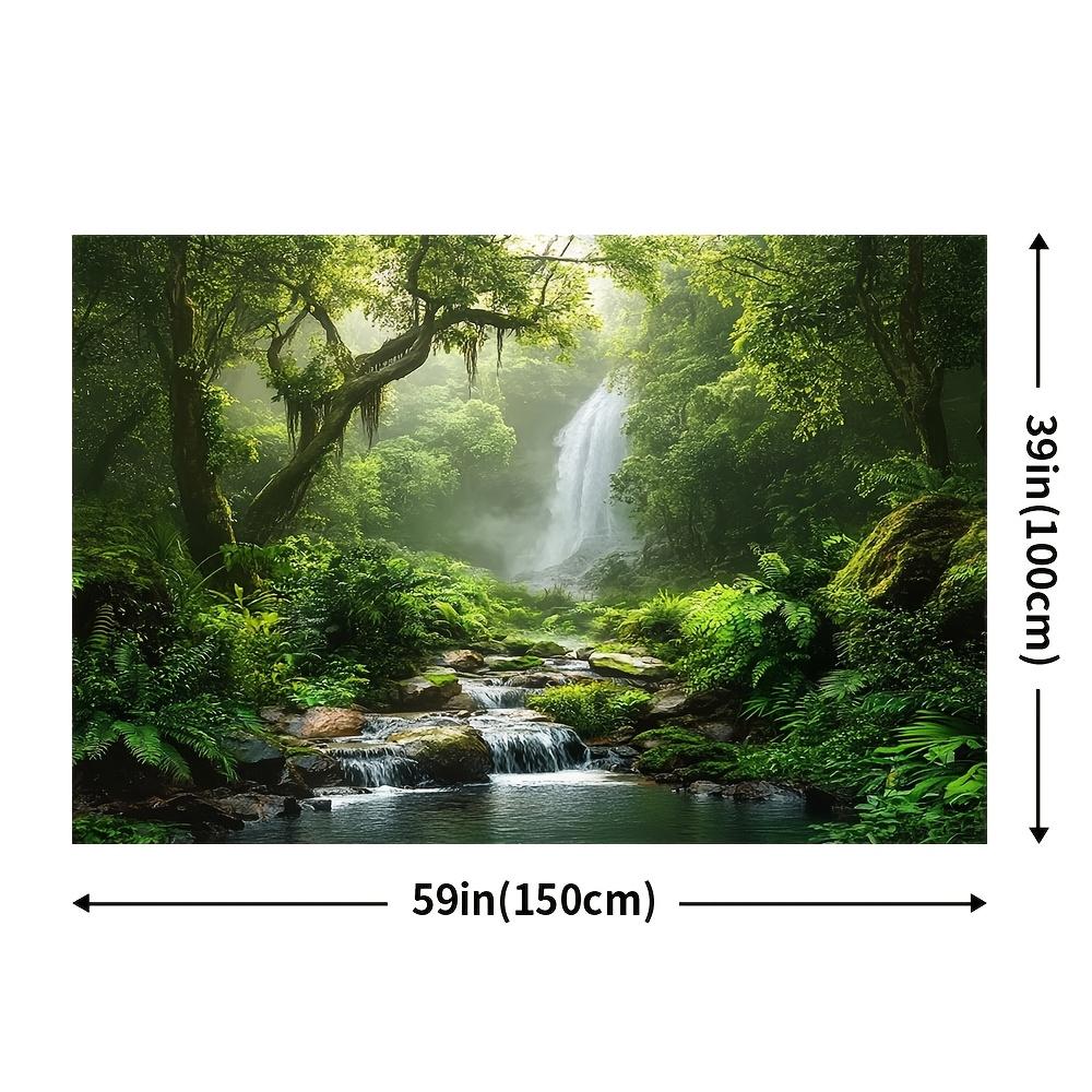 1 Piece, Large Green Forest Decorative Backdrop, Suitable for Spring Decoration, Made of Durable Polyester Fiber