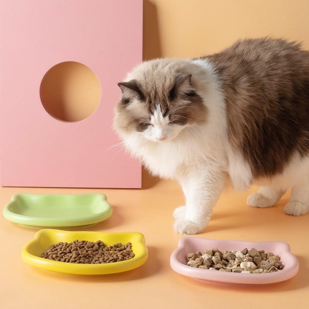 Non-slip Cat Food Bowl Plastic Pet Food Dish Cute Cat Snack Bowl  Pet Feeding