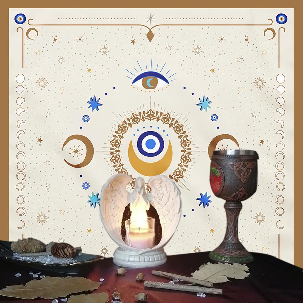 Tarots Tablecloth Altars Cloth Eye Moon Pattern Astrology Tablecloth Divinations Card Cloth Tapestry Wall Decoration