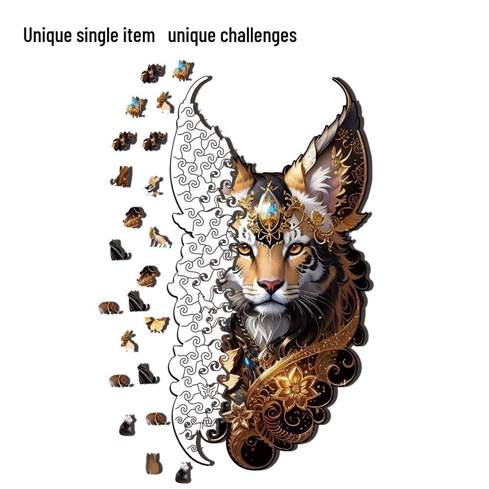 HOOLOOG Gilded Cat High-Difficulty Wooden Puzzle & Money Box