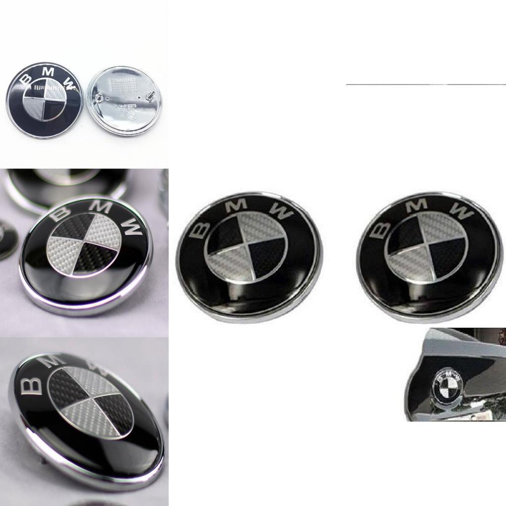 Logo BMW für echtes Kohlefaser Schwarz Silber 74mm Hauben-Kofferraum-Plakette Emblem