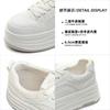 Thick-soled Heightening Little White Shoes Women's New Spring Breathable Casual Sports Shoes Show Height Versatile Leather Board Shoes Women