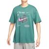 Nike Men's Green Short-Sleeve T-Shirt for Fitness and Outdoor Training