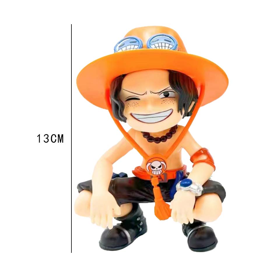 Hot sold One Piece Anime Figure Sitting Laughing Luffy Action Figures Kawaii Sanji Zoro Figurine Collection Toys Doll Gift Model