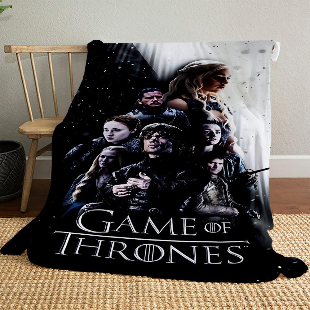 1PC Game of Thrones Outdoor Flannel Blanket Soft Plush Decor for Picnics, camping,Bedroom, Playroom, Office1198A