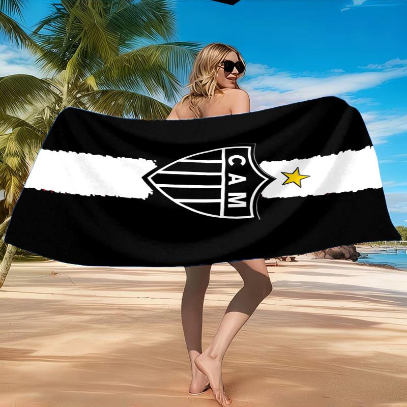 Black And White Stripes With Star Microfiber Beach Towel, Soft And Absorbent, Quick-Dry, Ideal for Summer Travel, Beach Essential, Swimming Pool