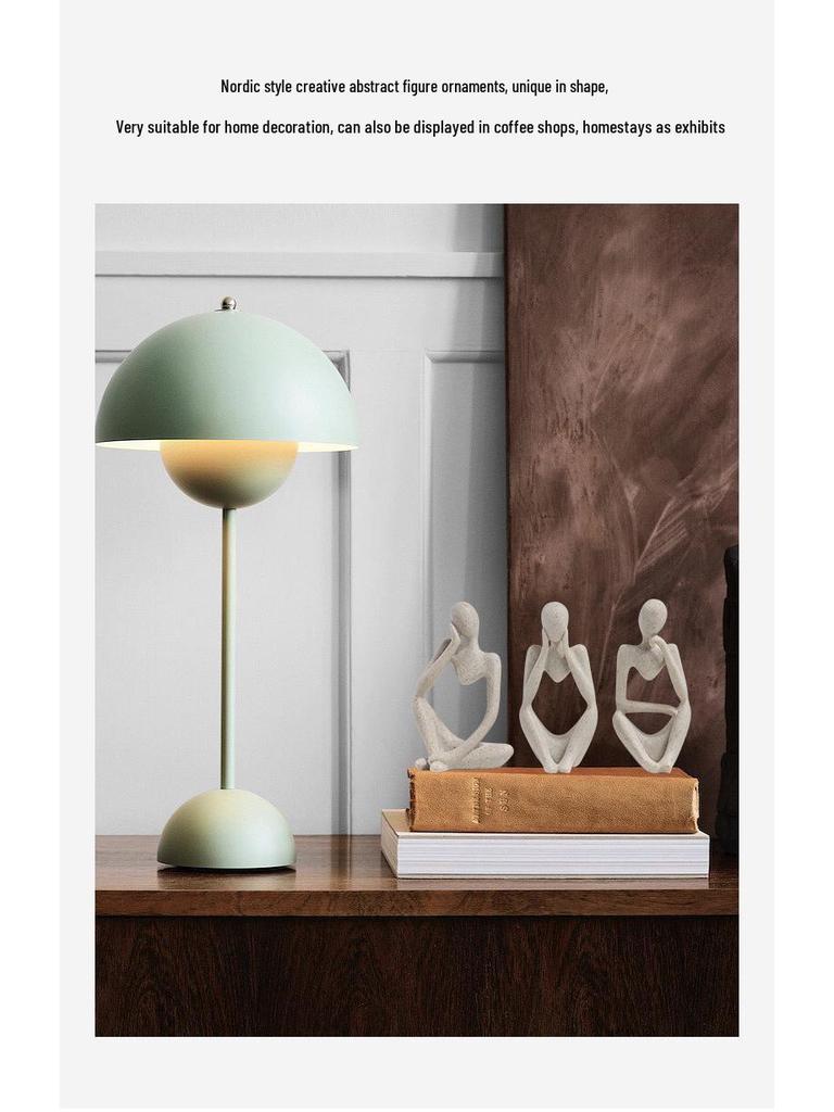 Nordic Sandstone Thinker Figurine: Abstract Art Decoration for Living Room or TV Cabinet.