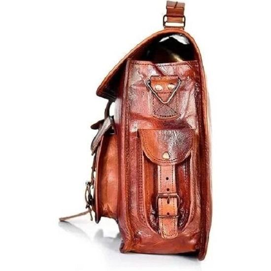Handmade Super Refined Leather Vintage Laptop Messenger Briefcase Bag Satchel