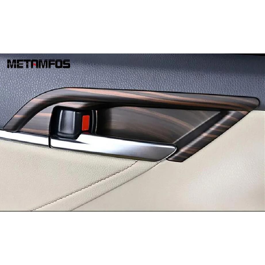 For Toyota Camry 2018-   Carbon Fiber Interior Door Handle Bowl Cover Trim Sticker Bezel Accessories Car Styling