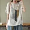 T-shirt for Women SummerCotton Shirt Soft Loose Printed Casual  Large Size Pullover T-shirt Top