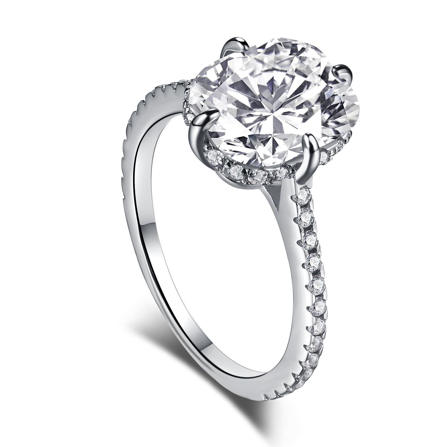 

Танцизное женское классическое кольцо из стерлингового серебра 925 пробы с цирконом, женские ювелирные изделия, свадебное обещание, подарок для вечеринки 10 серебряный