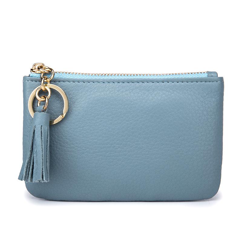 Mini women's change bag, coin bag, small wallet, first layer cowhide zipper, simple key money bag in hand