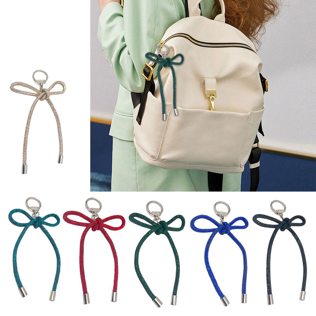 Elegant Bowknot Key Rings Accessories Decorative Rhinestones Bowknot Pendant Keychain for Trendsetters and Collectors
