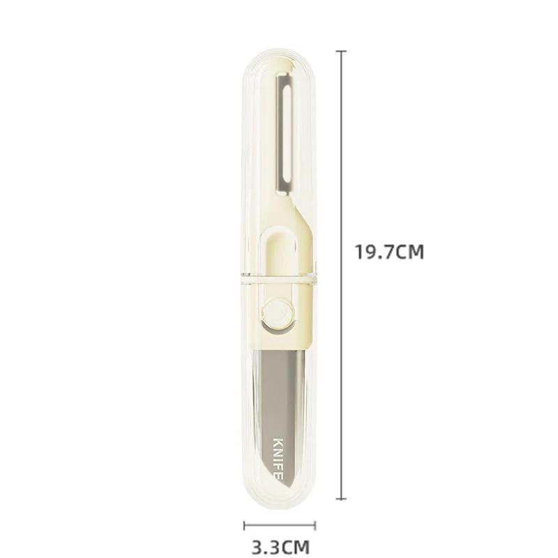 1pc Multifunctional Stainless Steel Fruit Knife Peeling Knife 2-in-1 Double End Portable Kitchen Tools