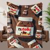 Comfortable Nutella Theme Blanket Soft High-Definition Digital Print All-Season Soft, Breathable 100% Polyester Perfect Gift All-Season, Fam