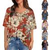 Modische bedruckte T-Shirts für Damen, Sommer, kurzärmelig, Oberteile mit lockerem Rundhalsausschnitt, Blusenoberteile
