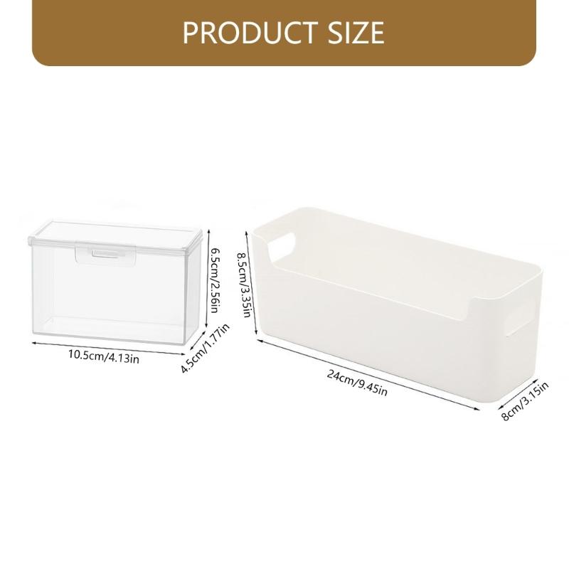 6 Piece Translucent Storage Containers with Detachable Dividers and Secure Snap On Lids Ideal for Collectibles Stationery Organization