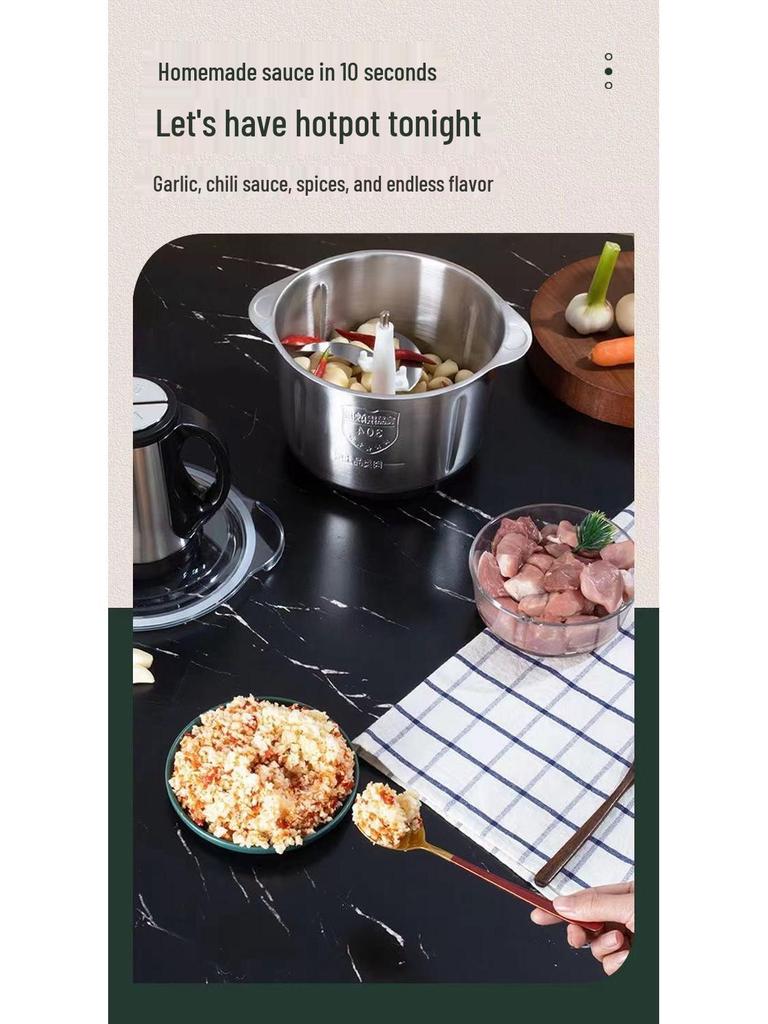 Upgraded Electric Meat Grinder & Food Processor: Dough Mixer, Blender, Dumpling & Chili Filling Machine - Free Shipping