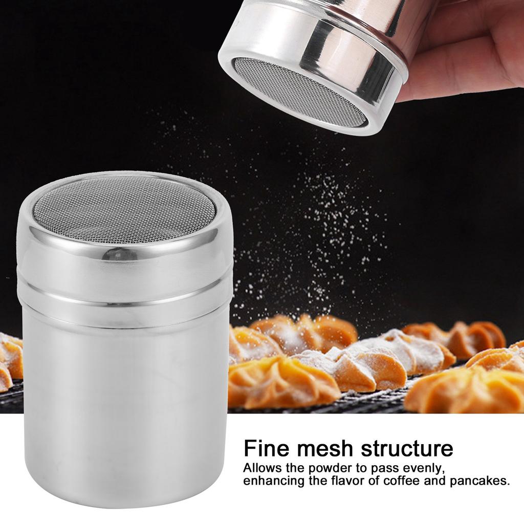 Stainless Steel Fine Mesh Powder Shaker Chocolate Coffee Sifter for Kitchen Baking Cooking